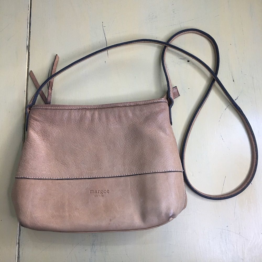 Margot light brown leather crossbody purse